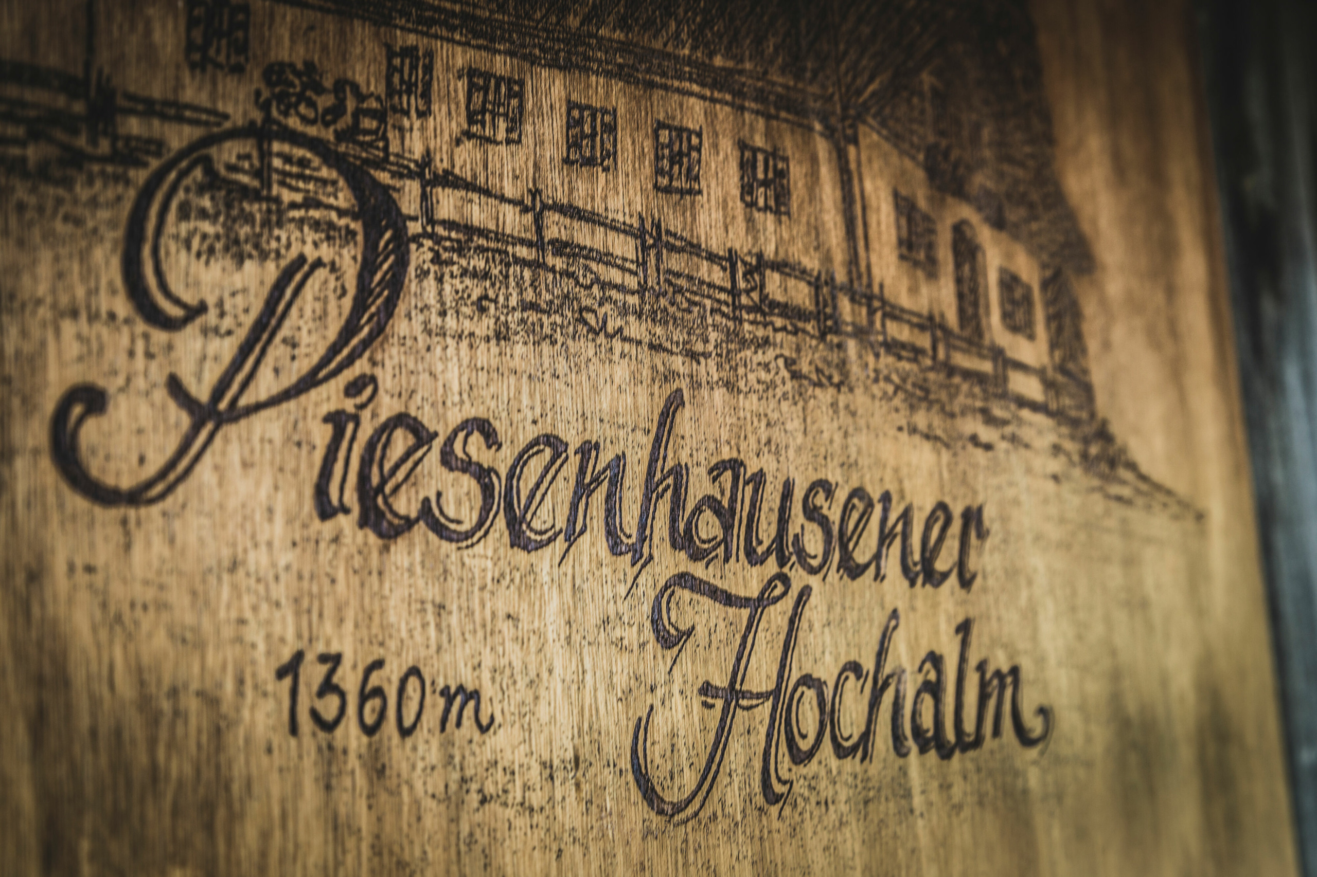 Schild Piesenhausener Hochalm Schild Piesenhausener Hochalm