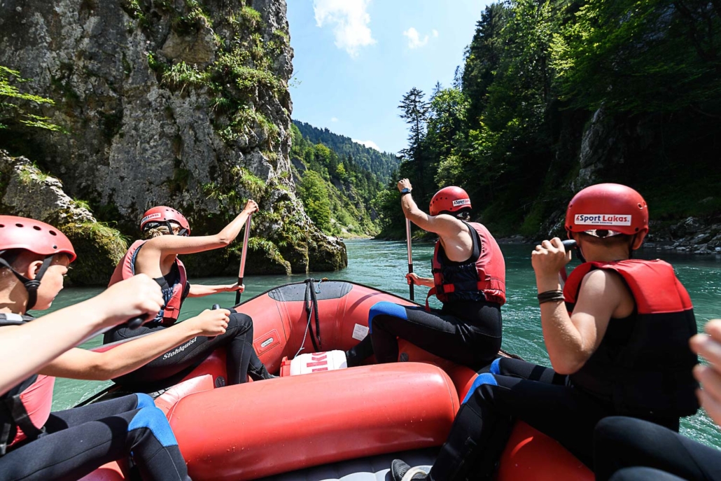 Sommer im Achental, Schlauchbootfahren auf der Tiroler Ache