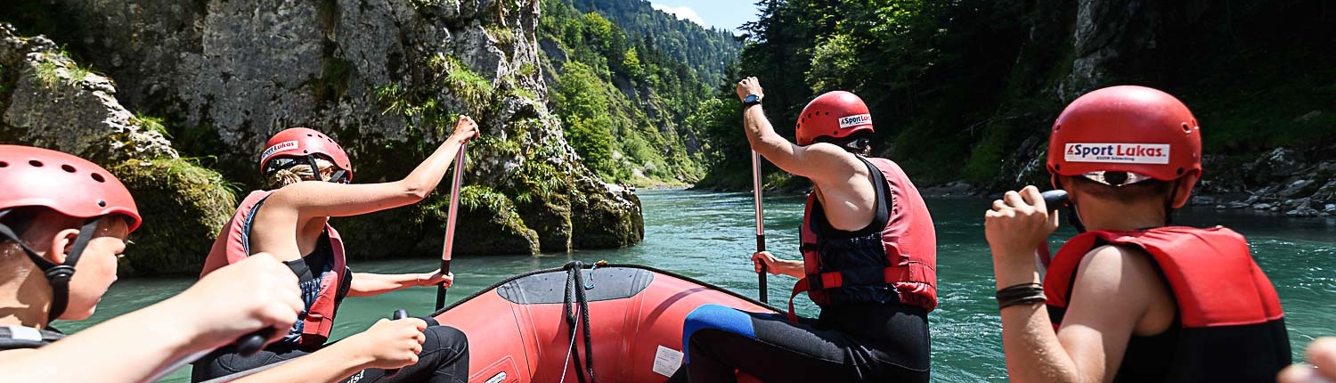 Sommer im Achental, Schlauchbootfahren auf der Tiroler Ache