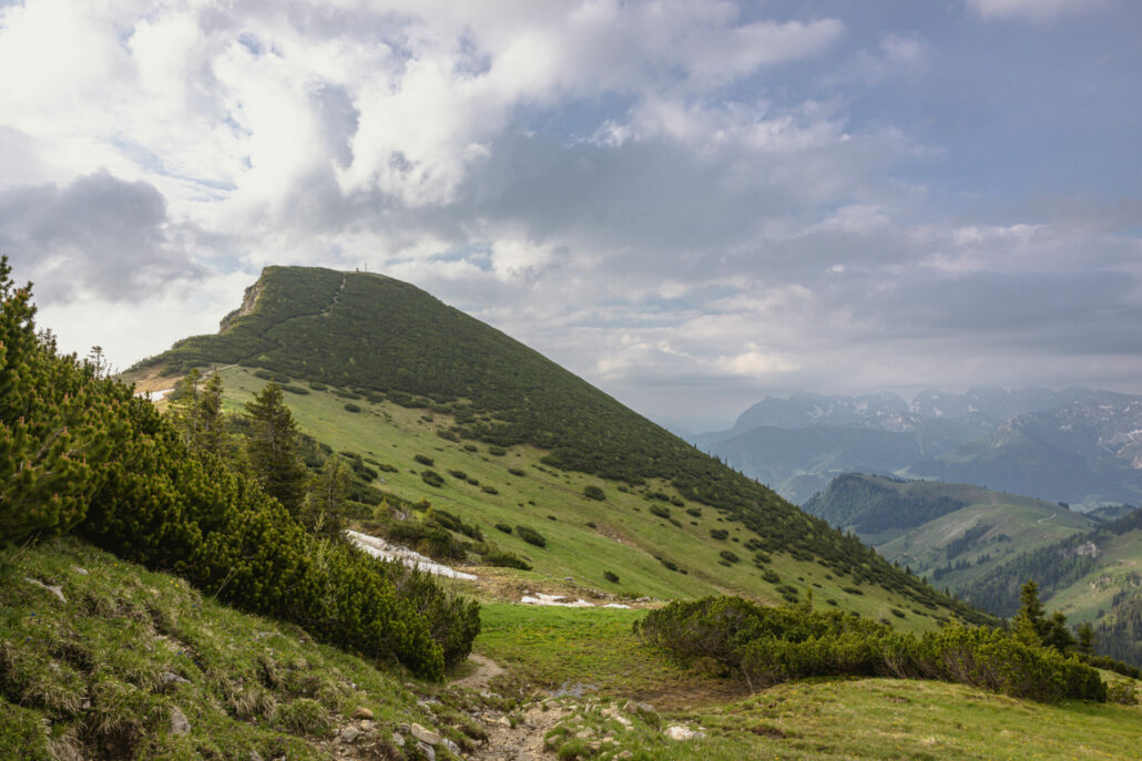 Blick zum Gipfel des 1516 Metern hoch gelegenen Weitlahners
