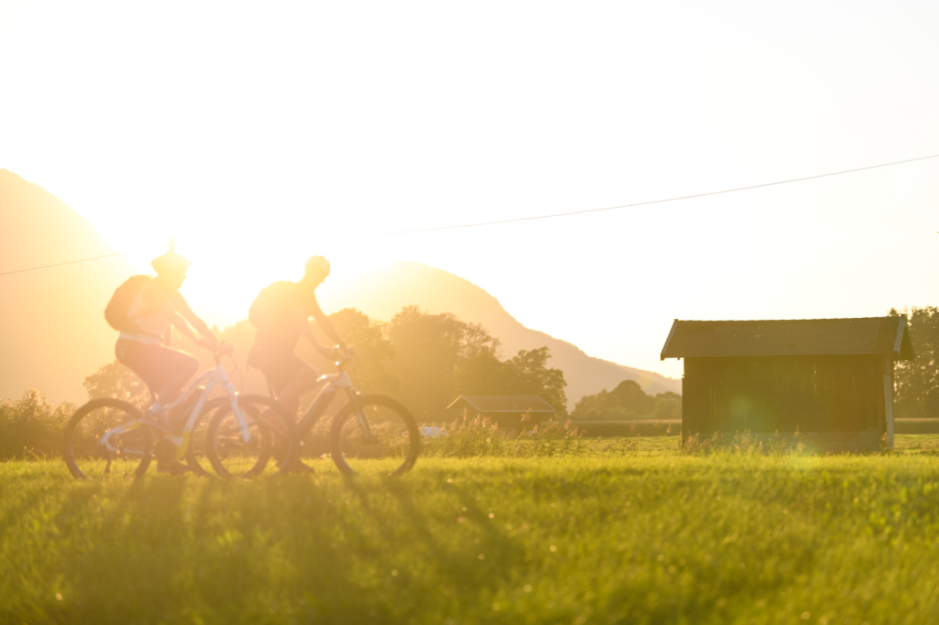 Mountainbiken Sonnenuntergang