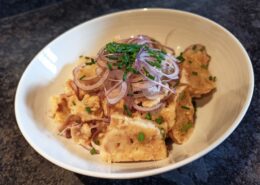 Essigknödel im Teller, Rezept für Sommer