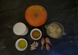 Zutaten für Kürbiscremesuppe