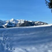 Blick auf Geigelstein im Winter