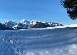 Blick auf Geigelstein im Winter