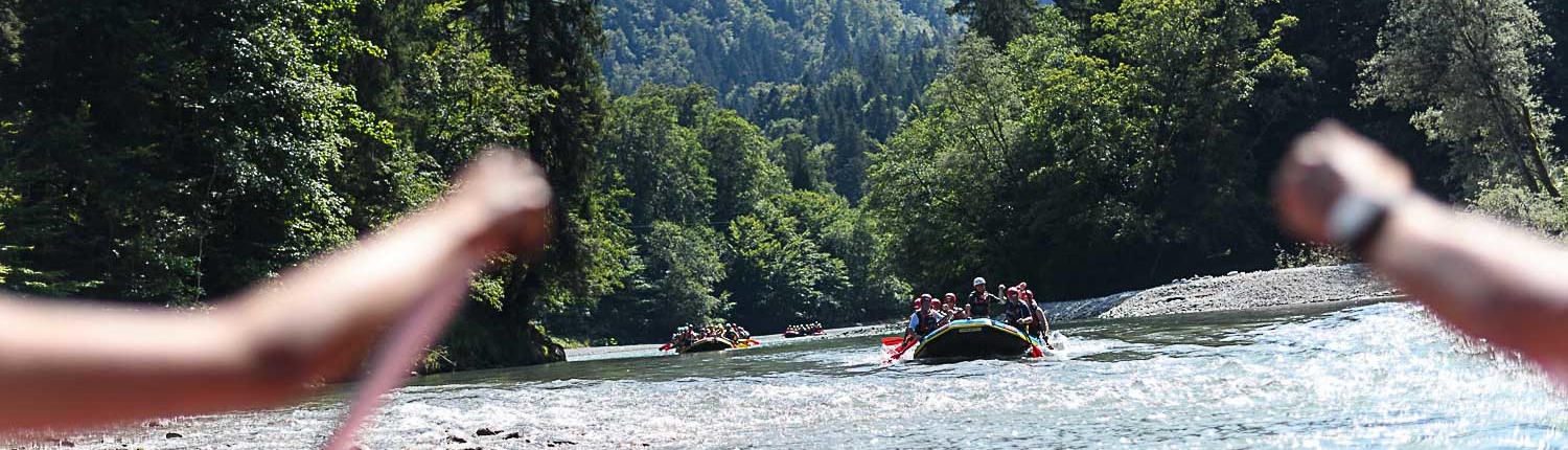 Sommer im Achental, Schlauchbootfahren auf der Tiroler Ache