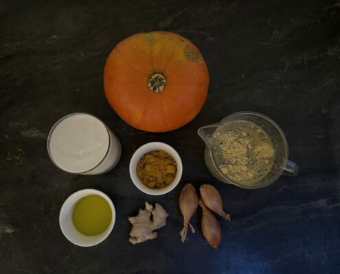 Zutaten für Kürbiscremesuppe