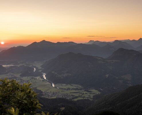 Achental im Sommer, Sonnenuntergan, Standkonzerte